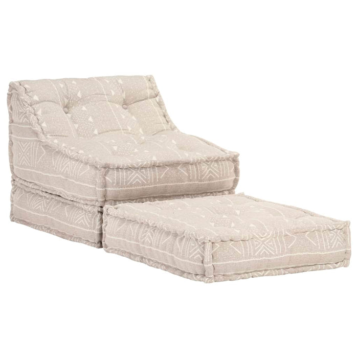 Modularer Pouf Beige Stoff