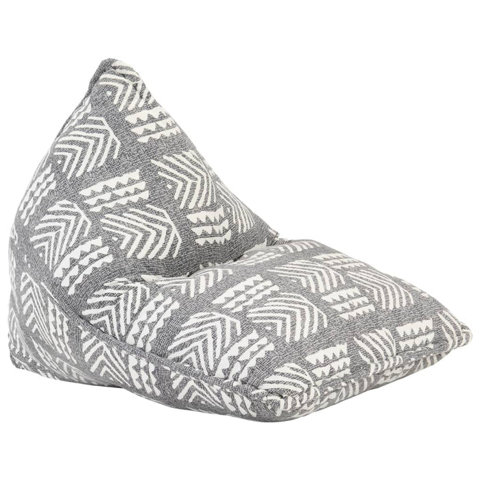 Beanbag Grau Stoff Patchwork
