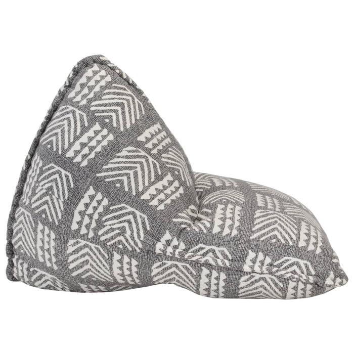Beanbag Grau Stoff Patchwork