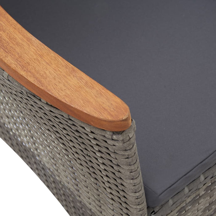 9-tlg. Garten-Essgruppe mit Kissen Poly Rattan Grau
