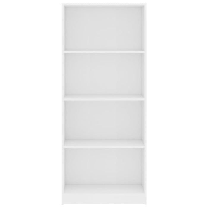 Bücherregal 4 Fächer Weiß 60x24x142 cm Holzwerkstoff
