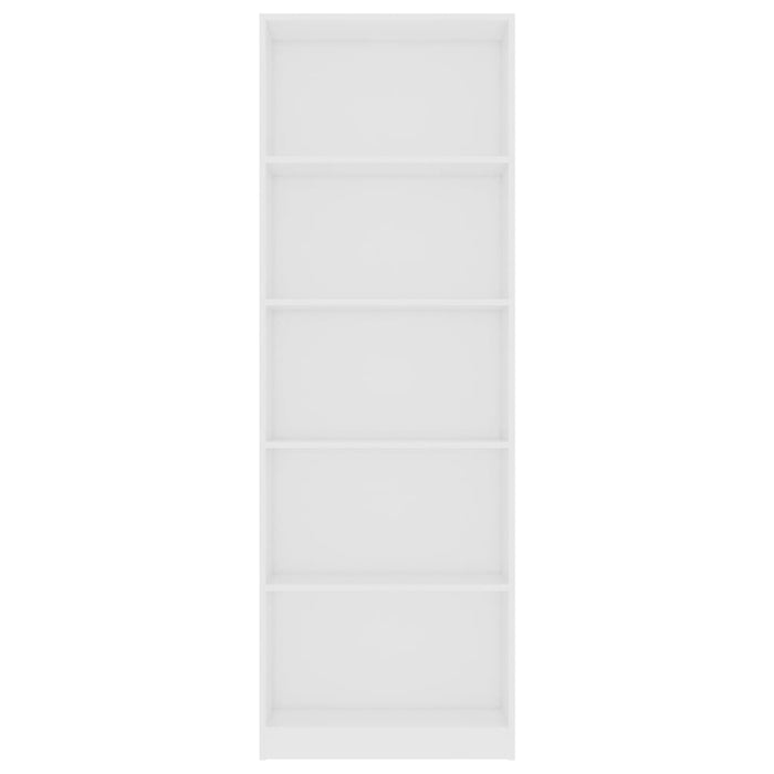 Bücherregal 5 Fächer Weiß 60x24x175 cm Holzwerkstoff