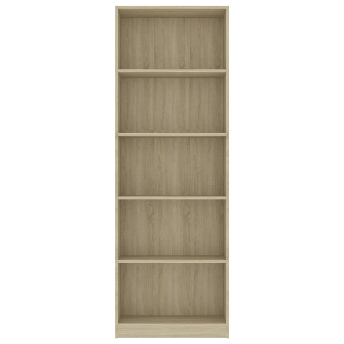 Bücherregal 5 Fächer Sonoma-Eiche 60x24x175 cm Holzwerkstoff