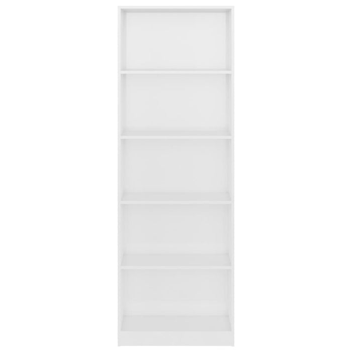 Bücherregal 5 Fächer Hochglanz-Weiß 60x24x175 cm Holzwerkstoff