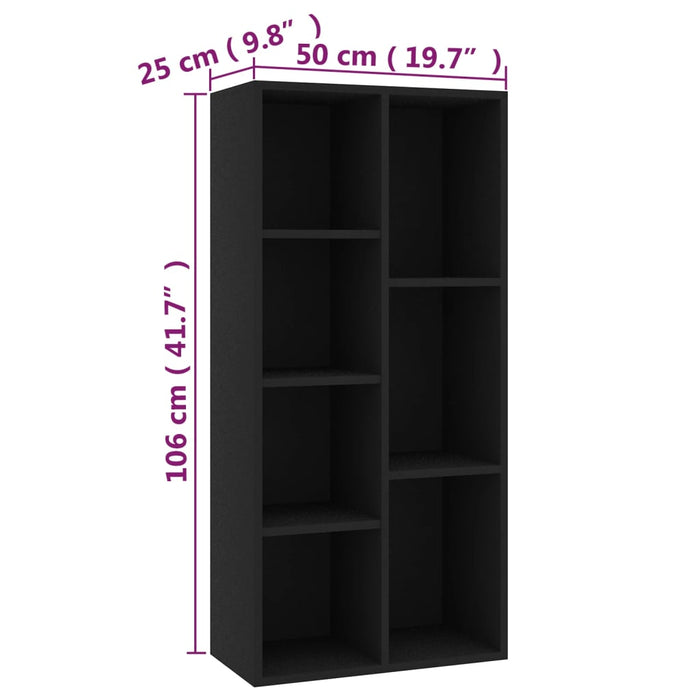 Bücherregal Schwarz 50x25x106 cm Holzwerkstoff