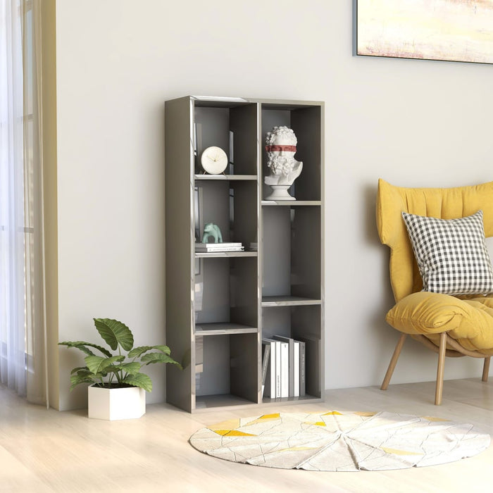 Bücherregal Hochglanz-Grau 50x25x106 cm Holzwerkstoff