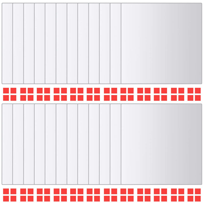 48-tlg. Spiegelfliesen-Set Quadratisch Glas