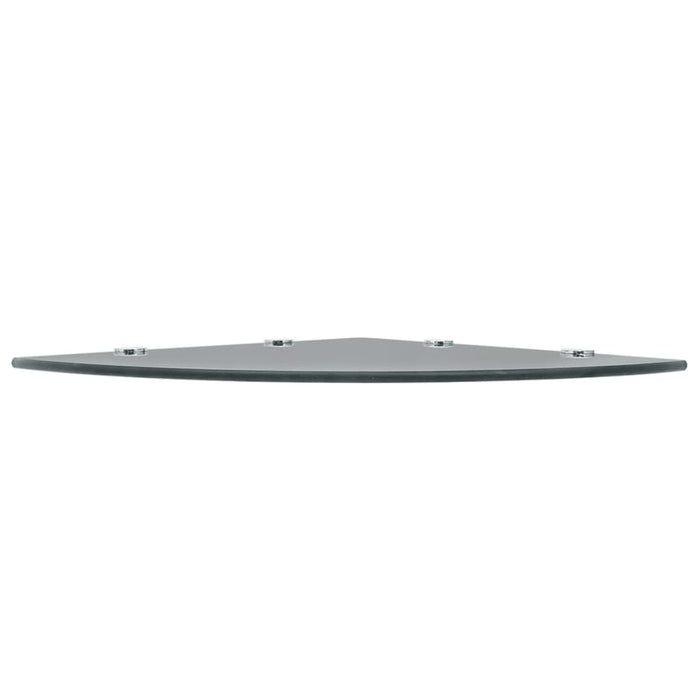 Eckregale 2 Stk. Verchromte Halterungen Glas Schwarz 45x45cm