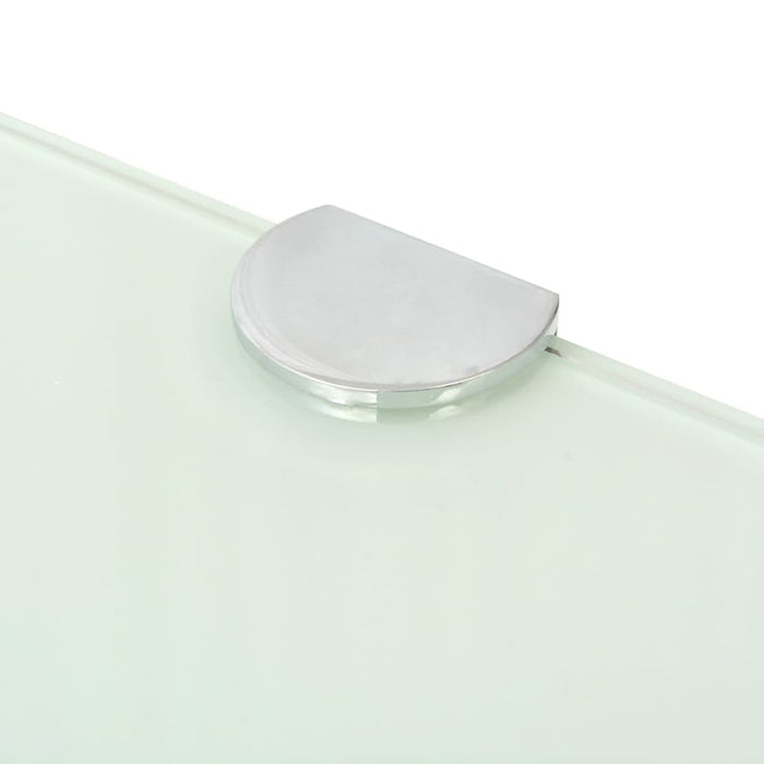 Corner shelves 2 pieces with chrome-plated brackets glass white 45x45cm