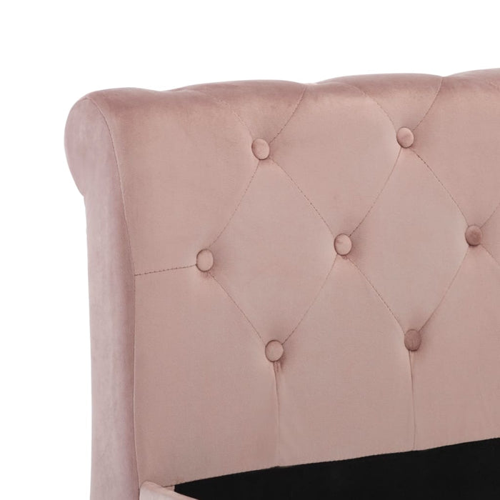 Bed frame pink velvet 140x200 cm