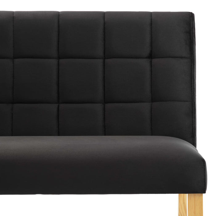 Bench 140 cm black velvet