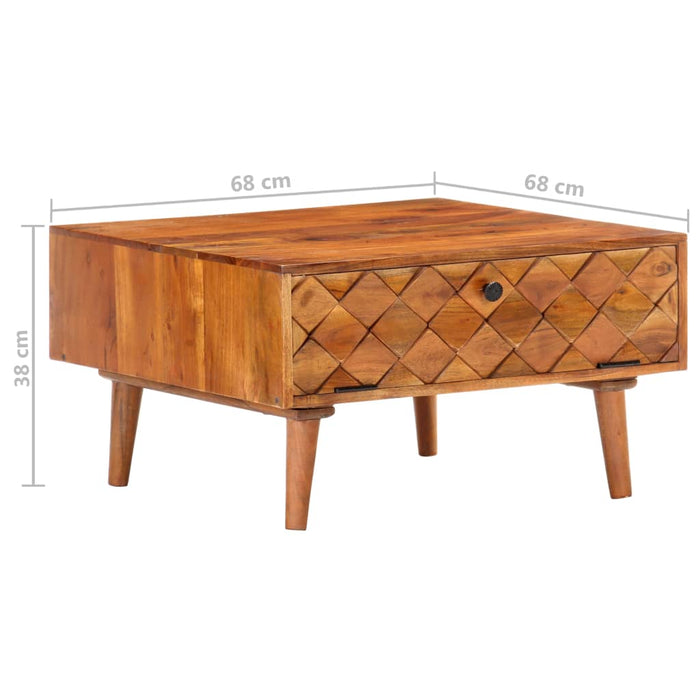 Coffee table 68 x 68 x 38 cm solid acacia wood