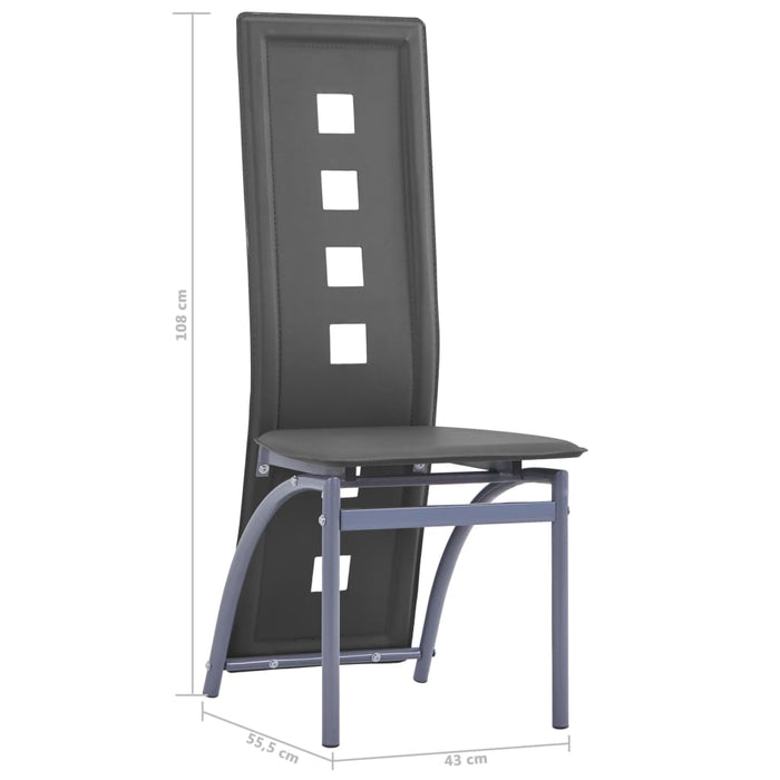 Esszimmerstühle 6 Stk. Grau Kunstleder