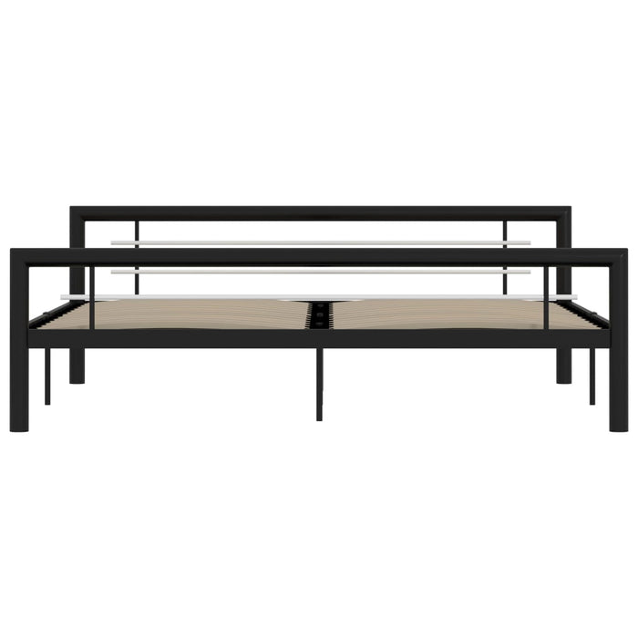 Bettgestell Schwarz und Weiß Metall 180×200 cm