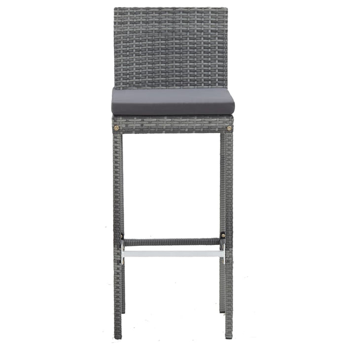 5-tlg. Garten-Bar-Set Poly Rattan und Akazienholz Grau