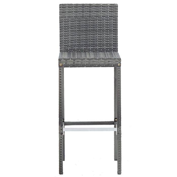 5-tlg. Garten-Bar-Set Poly Rattan und Akazienholz Grau