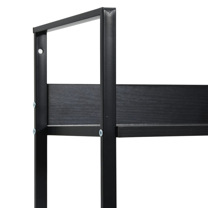 Bookcase 3 shelves black 60×27.6×90.5 cm wood material
