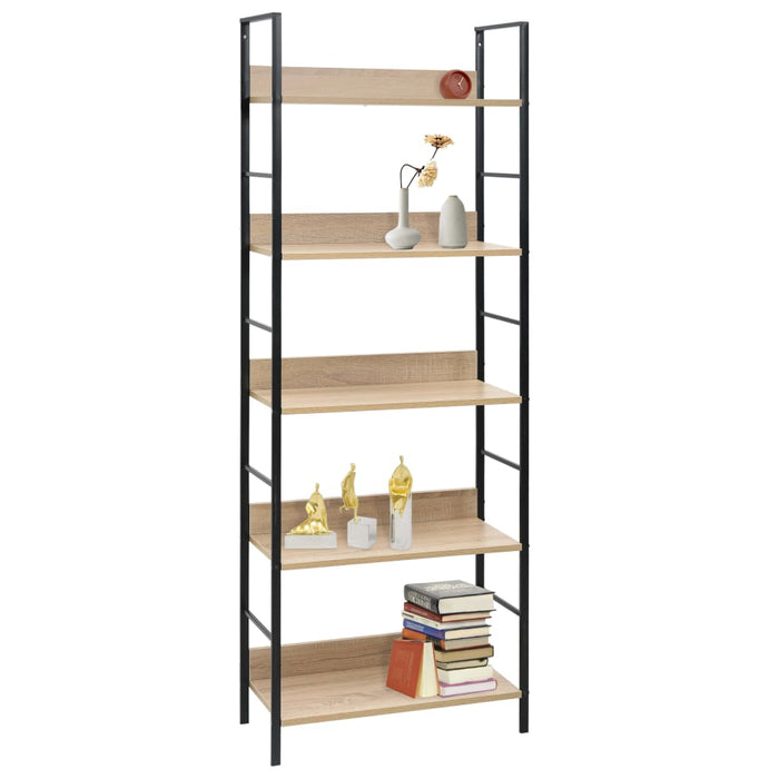 Bookcase 5 shelves oak 60x27.6x158.5 cm wood material