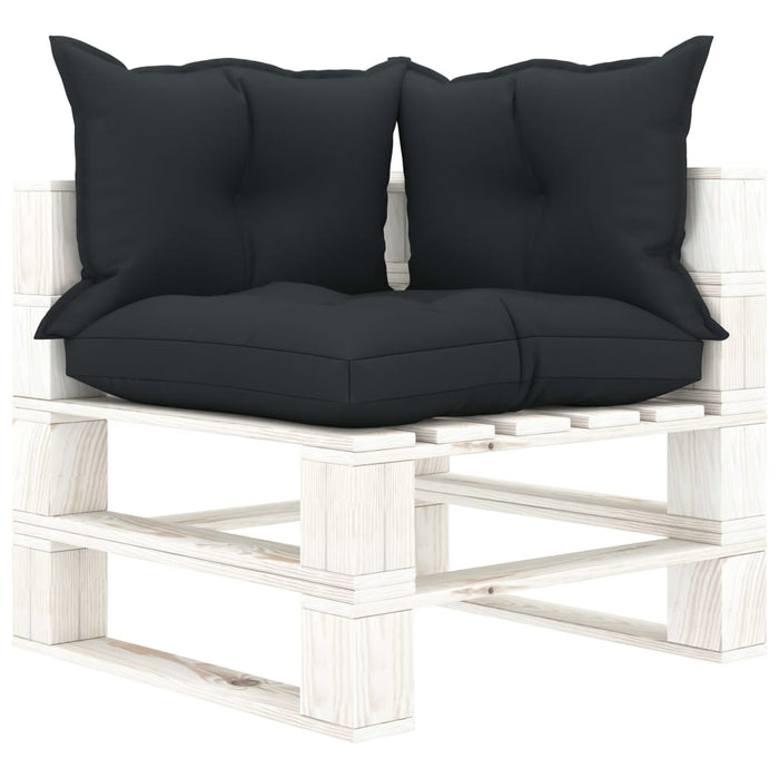 Garten-Palettensofa 3-Sitzer mit Kissen in Anthrazit Holz