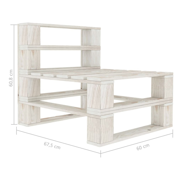 Garten-Palettensofa 3-Sitzer mit Kissen in Creme Holz
