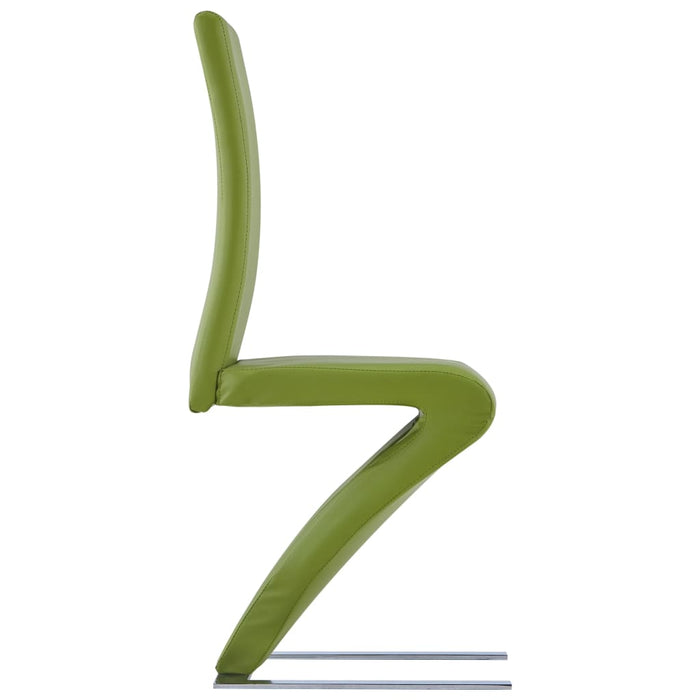 Esszimmerstühle in Zick-Zack-Form 4 Stk. Grün Kunstleder
