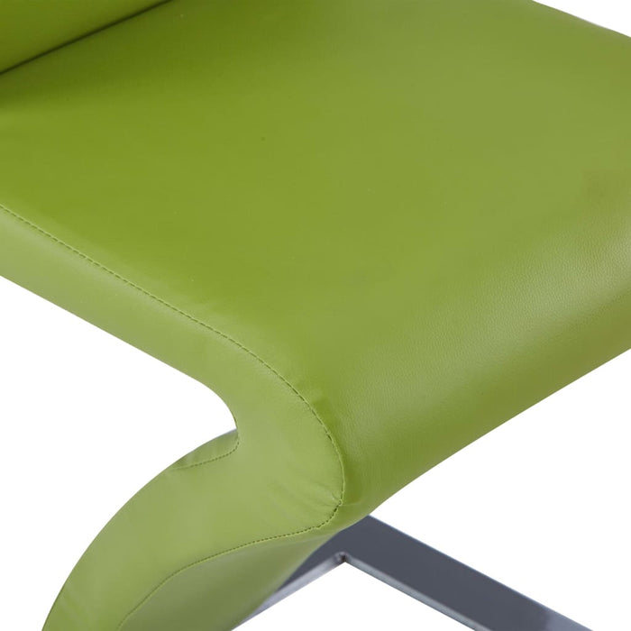 Esszimmerstühle in Zick-Zack-Form 4 Stk. Grün Kunstleder