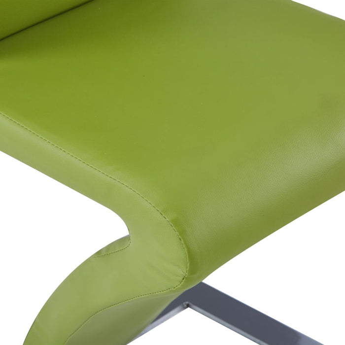 Esszimmerstühle in Zick-Zack-Form 6 Stk. Grün Kunstleder