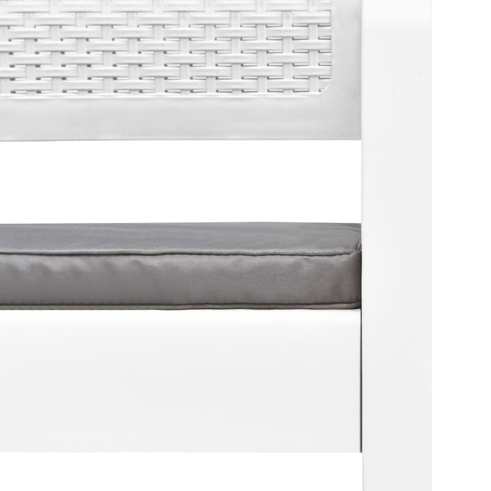 Garten-Lounge-Set mit Auflagen 4-tlg. Kunststoff Weiß
