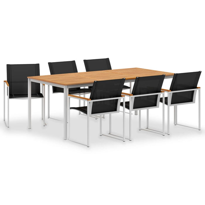 7-tlg. Garten-Essgruppe Teak Massivholz und Edelstahl