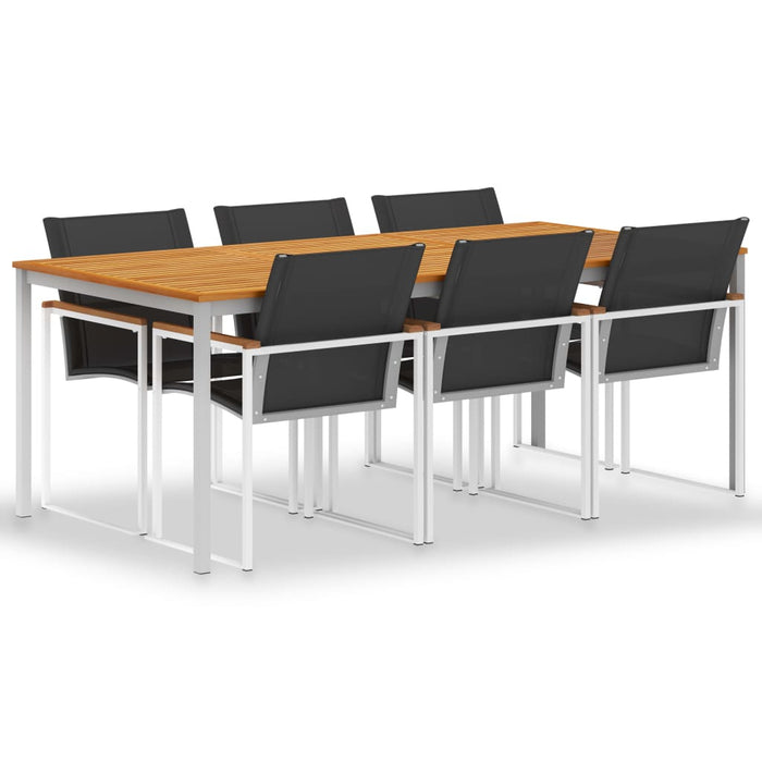 7-tlg. Garten-Essgruppe Teak Massivholz und Edelstahl