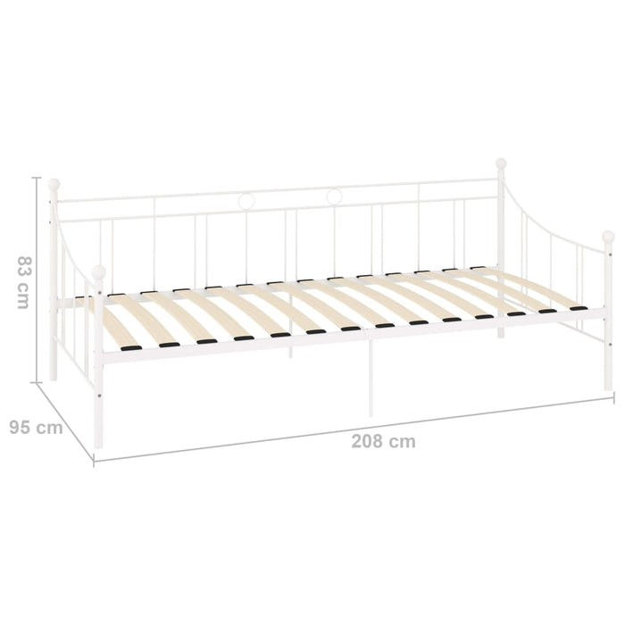 Tagesbett-Rahmen Weiß Metall 90×200 cm