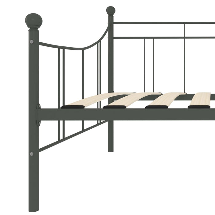 Tagesbett-Rahmen Grau Metall 90×200 cm