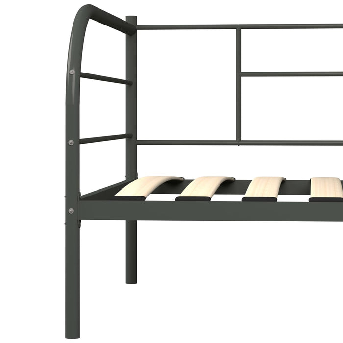 Tagesbett-Rahmen Grau Metall 90×200 cm