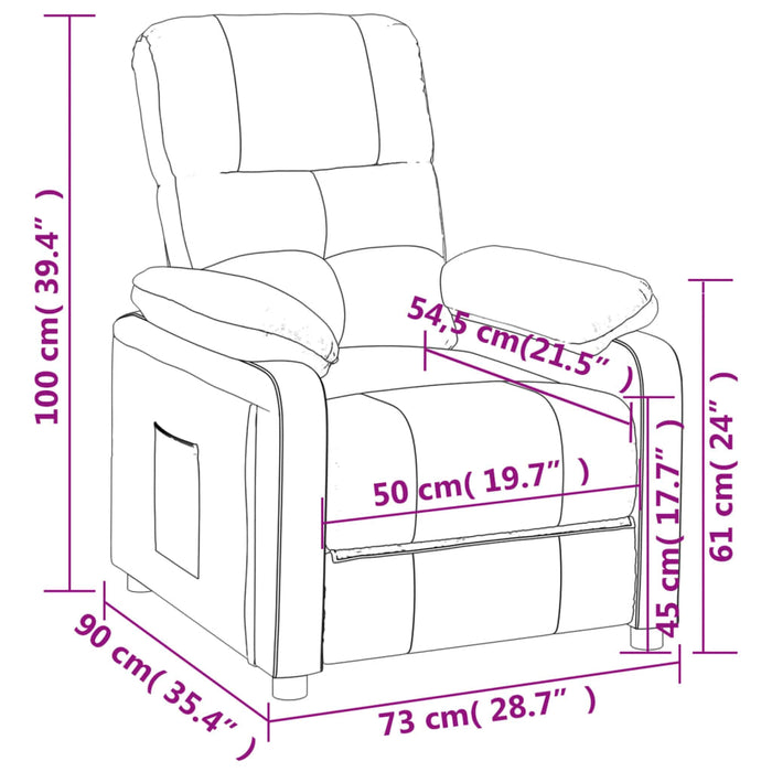 Relaxsessel Dunkelgrau Stoff