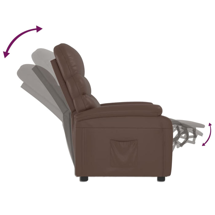 Relaxsessel Braun Kunstleder