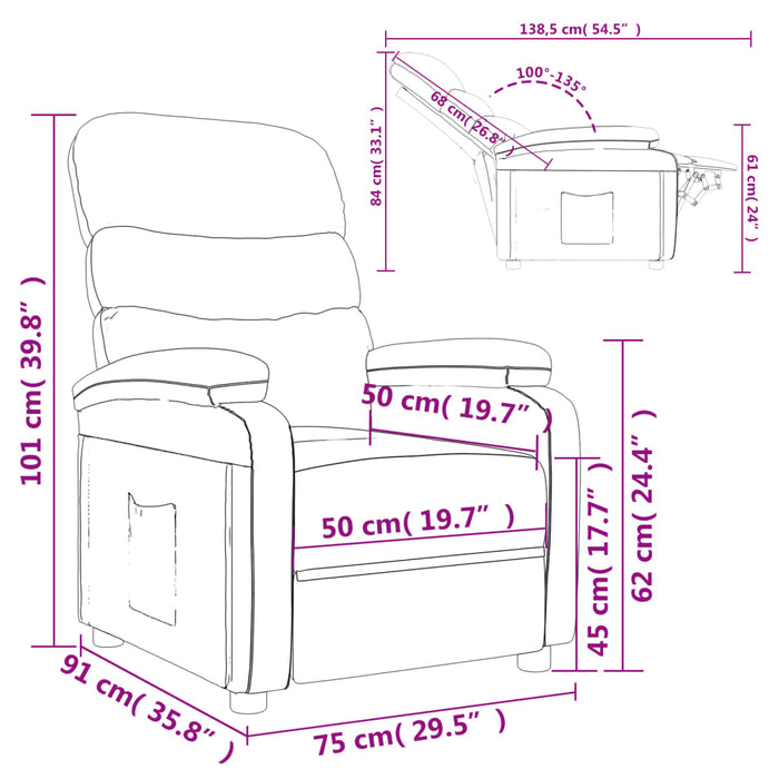 Relaxsessel Braun Kunstleder