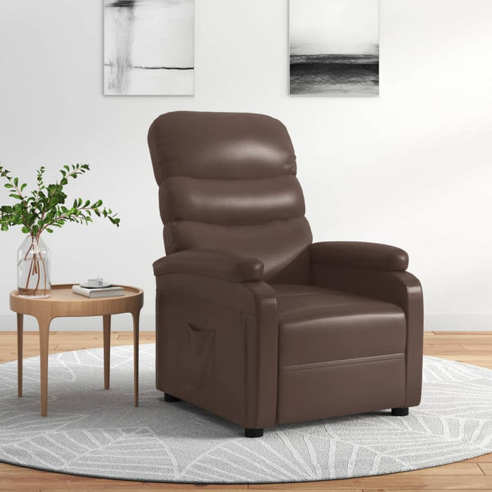 Relaxsessel Braun Kunstleder