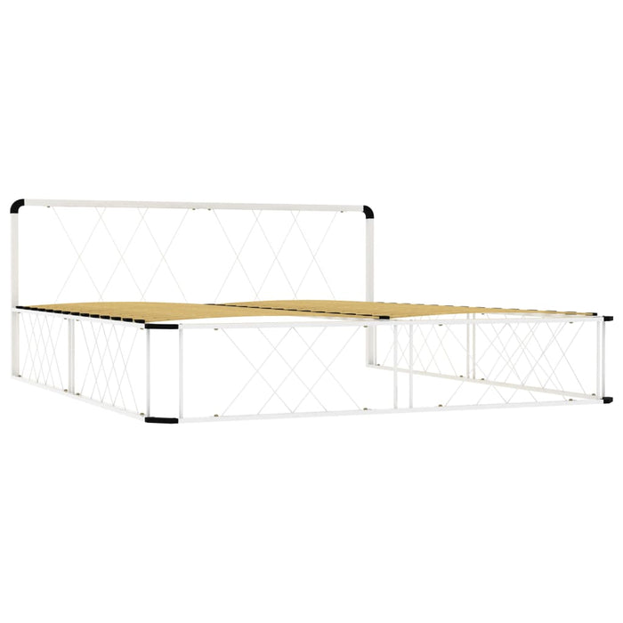 Bettgestell Weiß Metall 200×200 cm