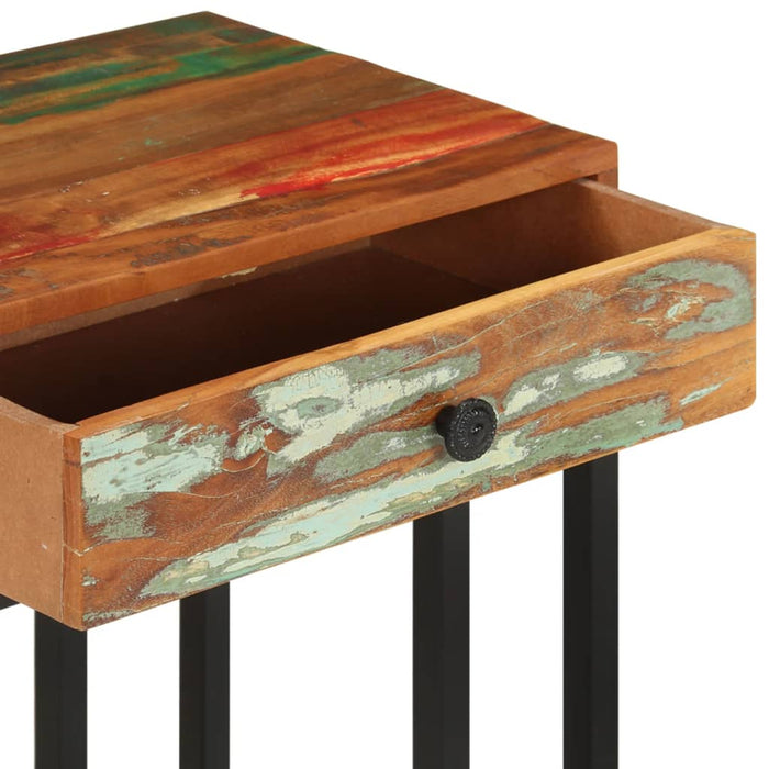 Side table U-shape 45x30x61 cm Recycled solid wood