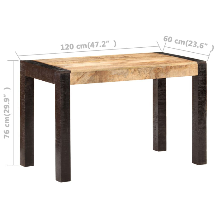Esstisch 120x60x76 cm Raues Mango-Massivholz