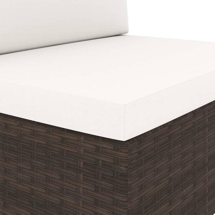 5-tlg. Garten-Lounge-Set Poly Rattan Braun