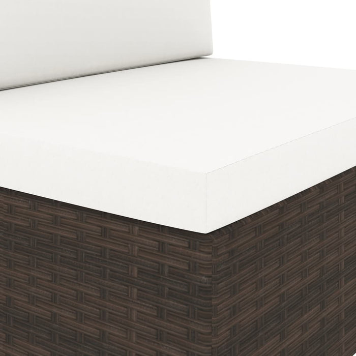 7-tlg. Garten-Lounge-Set Poly Rattan Braun