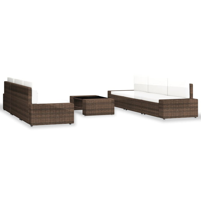 7-tlg. Garten-Lounge-Set Poly Rattan Braun