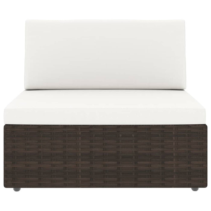 5-tlg. Garten-Lounge-Set Poly Rattan Braun