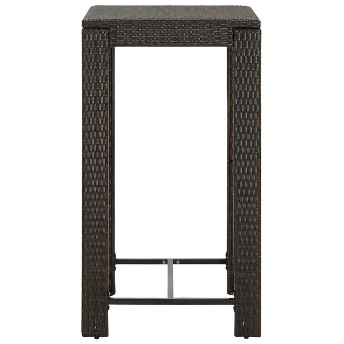 Garten-Bartisch Braun 60,5x60,5x110,5 cm Poly Rattan