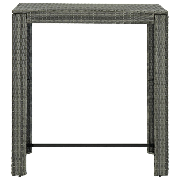 Garden bar table gray 100x60.5x110.5 cm poly rattan