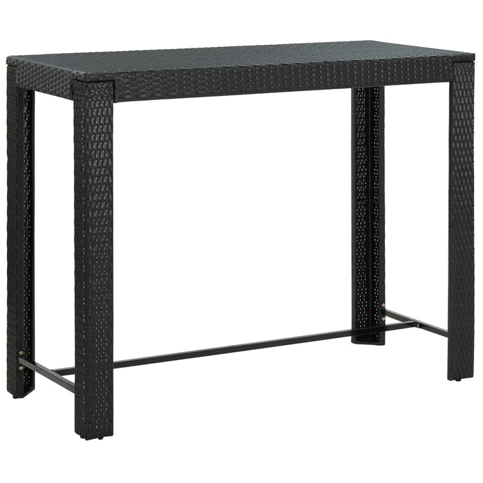 Garden bar table black 140.5x60.5x110.5 cm poly rattan