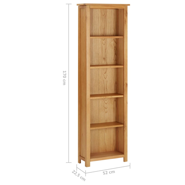 Bookcase 52x22.5x170 cm solid oak wood