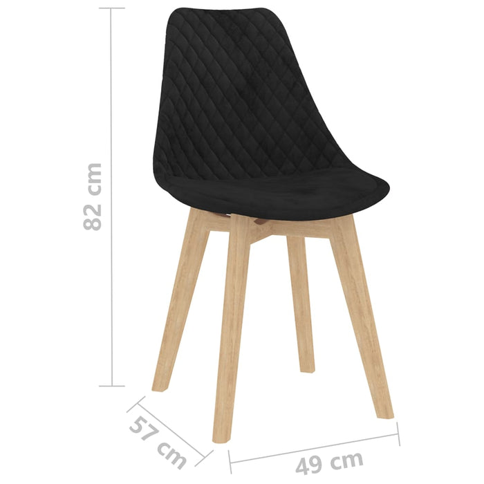 Esszimmerstühle 2 Stk. Schwarz Samt