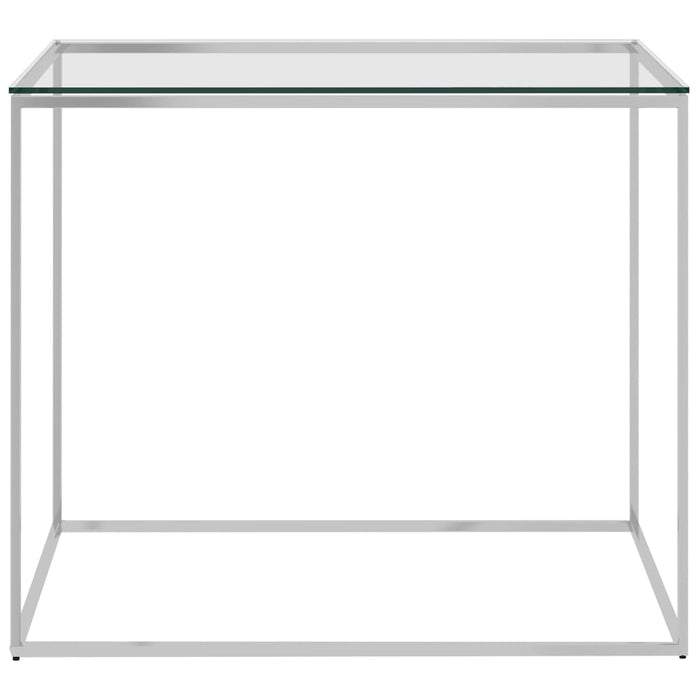 Couchtisch Silbern 50x50x43 cm Edelstahl und Glas
